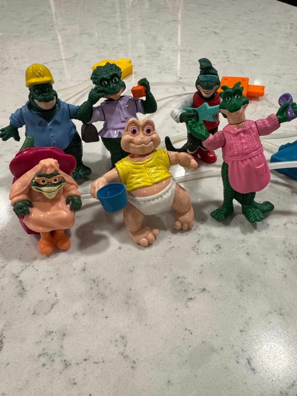Vintage 1992 McDonald's Disney The Dinosaurs Dino-Motion Toys COMPLETE SET of 6